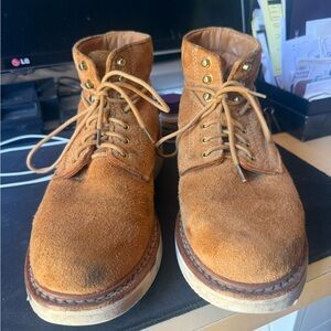 Visvim Men's Tan Suede Lace-Up Boots sz8